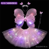 đồ chơi cho bé,Đầm Hóa Trang Cánh Bướm Phát Sáng Thần Tiên Dành Cho Bé Gái Ngày Thiếu Nhi