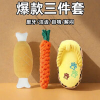 Đồ chơi cho chó, dây nhai bền, nút thắt, chó con, gấu bông, chó corgi, đồ chơi tự giải trí, dép nhồi bông có âm thanh