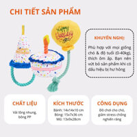 Đồ chơi cho chó FOFOS, Đồ chơi thú bông sinh nhật tốt cho răng chó, Đồ cho chó gặm, chuông nhỏ hương vị thơm ngon
