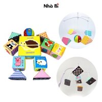 Đồ Chơi Cho Trẻ Sơ Sinh và Trẻ Nhỏ - Bộ 12 Hình Khối Vải Kèm Bóng Pipo Việt Nam
