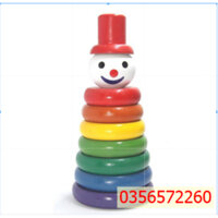 Đồ Chơi Chú Hề Tháp Xếp Chồng 7 Sắc Cầu Vồng Bằng Gỗ| THIẾT BỊ TRƯỜNG HỌC LAN HƯƠNG