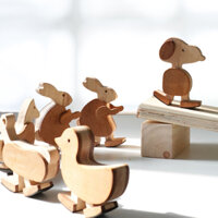 Đồ chơi Chú Ngựa, Thỏ, Chó Cún, Dê, Vịt Gỗ Chạy Dốc Lúc Lắc Ngộ Nghĩnh Quà Tặng Thú Vị Cho Bé