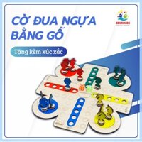 Đồ Chơi Cờ Đua Ngựa Bằng Gỗ Cao Cấp Boardgame Giải Trí Cực Vui Phiên Bản Mới