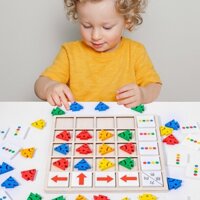 Đồ Chơi COLOURS DIRECTION - Đồ Chơi Gỗ Tư Duy Logic Montessori Cho Trẻ Từ 3 Tuổi Học Phương Hướng Màu Sắc