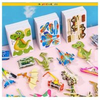 Đồ Chơi ComBo 100 Bộ Ghép Hình 3D Cho Bé Lắp Ghép Động Vật,Khủng long,Máy Bay,Côn Trùng.