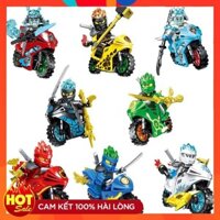 Đồ Chơi COMBO 8 Minifigures Các Mẫu Nhân Vật Nija Go Season 11 Cùng Xe Moto Phân Khối Lớn PRCK 61015