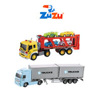 Đồ Chơi Combo Xe Vận Chuyển Và Xe Container Thùng Có Đèn Và Âm Thanh VECTO CB-VT570B-794B Cho Bé 3 Tuổi Trở Lên