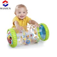 Đồ chơi con lăn bò bơm hơi RADIANTEDGE, Trống bò cho trẻ sơ sinh màu xanh lá cây, Luyện tập bò PVC có chuông Đồ chơi thể dục giáo dục sớm