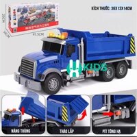 Đồ chơi công trình mô hình xe ben xe tải thùng cỡ lớn chạy đà cao cấp có đèn nhạc siêu đẹp , siêu vui cho bé