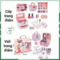 Đồ Chơi Cốp Trang Điểm, Vali Trang Điểm Thật 20 Chi Tiết Có Hơ Móng Tay Đồ Làm Nail Rửa Bằng Nước Cho Bé Toy A54 A55 C73