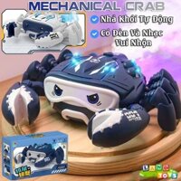 Đồ Chơi Cua Máy King Crab Phun Khói Hơi Nước Có Nhạc Ánh Sáng Vui Nhộn Càng Cua Cử Động,Tự Tránh Vật Cản Khi Di Chuyển