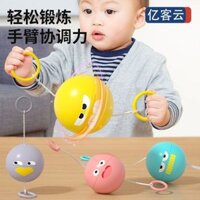 Đồ Chơi Dạ Quang Xoay Dây Kéo Bánh Đà Kéo Còi Nhấp Nháy Top Tay Mắt Đồ Chơi Trẻ Em Phối Hợp Giáo Dục Tuổi Thơ