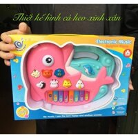 Đồ Chơi Đàn Cá Heo Gồm 2 Màu Xanh Hồng âm nhạc vui nhộn thiết kế đáng yêu cho bé vui chơi
