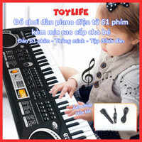 Đồ chơi đàn piano điện tử 61 phím kèm mic cao cấp cho bé đàn điện 61 key dùng pin và sạc cho trẻ tập chơi nhạc TOYLIFE