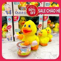 Đồ chơi đàn vịt đánh trống có đèn, nhạc và biết đi cho bé từ 3 tuổi -  Burin Store