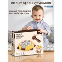 Đồ chơi Đập Chuột Hình Gấu Xoay 360 Độ Kèm 2 Búa Có Đèn Nhạc Dùng 3 Pin AA Đồ Chơi Cho Bé 2-4 Tuổi