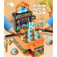 Đồ chơi đập chuột tính điểm đút xu có đèn led nhạc, rèn luyện phản xạ tay mắt và trí thông minh cho bé