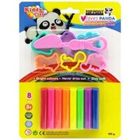 Đồ Chơi Đất Nặn 8 Màu  6 Khuôn  Dao Cắt - Kiddy Clay ST-100-86SMT