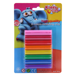 Đồ chơi đất sét nặn 8 màu và khuôn hình Kiddy Clay ST-100-8+2SM/R