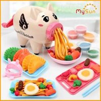 Đồ chơi đất sét nặn Bột mì cho trẻ em bé sinh học tự khô Có khuôn, Bộ đồ chơi nấu ăn nhà bếp mini