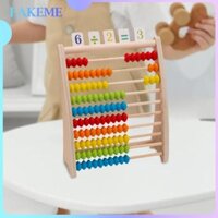 Đồ chơi đếm bàn tính bằng gỗ có que đếm Máy trợ giảng toán học Dụng cụ giảng dạy 10 hàng Khung gỗ Bàn tính cho mầm non