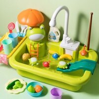 Đồ Chơi Điện Mô Phỏng Đầu Ra Nước Nhà Bếp Trẻ Em Giáo Dục Trẻ Em Tuần Hoàn Nhà Rửa Chậu Rửa Máy Rửa Bát Chậu Rửa Rau