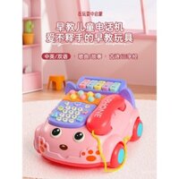 Đồ chơi điện thoại mô phỏng cho trẻ em, điện thoại giáo dục học tập sớm, điện thoại cố định đa chức năng cho bé trai và bé gái 2 tuổi 3