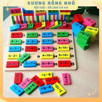 Đồ chơi Domino 110 quân bằng gỗ [Domino toán học - Ghép hình - Bộ xếp hình cho bé]