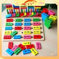 Đồ chơi Domino 110 quân bằng gỗ [Domino toán học - Ghép hình - Bộ xếp hình cho bé]