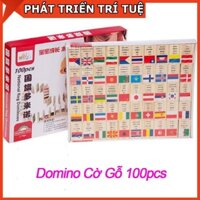 Đồ chơi Domino gỗ hình 100 lá cờ các quốc gia trên thế giới