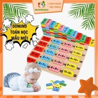 Đồ chơi Domino toán học 110 quân bằng gỗ ghép hình làm đồ chơi cho bé - Binbibo