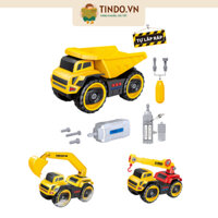 Đồ Chơi DUKA - Bộ Đồ Chơi Xe Xúc Chuyên Dụng - Xe Công Trình Tự Tháo Lắp