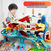 Đồ chơi đường hầm khủng long đường đua hầm sư tử kèm gara đồ chơi đua xe ô tô đường ray anhdochoi