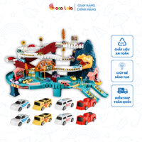 Đồ chơi đường hầm khủng long đua ô tô đường hầm sư tử kèm gara đỗ xe 5 tầng có nhạc và đèn giúp bé sáng tạo phát triển