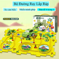 Đồ Chơi Đường Ray Lắp Ráp Xe Ô Tô/ Tàu Thuỷ/ Máy bay Cảm Biến Tự Chạy Nhiều Chủ Đề Cho Bé