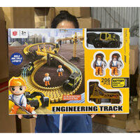 Đồ chơi đường ray mô hình đường tàu nhiều chi tiết ,xe cẩu múc chạy siêu mượt dùng pin