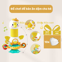 Đồ chơi em bé gắn bàn ăn dặm phát nhạc Rùa con - Đồ chơi giáo dục Vịt montessori phát triển giác quan, vận động tinh