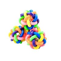 Đồ chơi gặm cho Chó mèo, bóng cao su nhiều màu có chuông leng keng