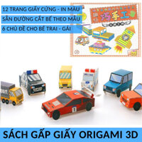 Đồ chơi gấp giấy Origami 3D Nhật Bản cho bé Trai và bé Gái có màu dạng Vở 12 trang bìa cứng cao cấp mã 50066