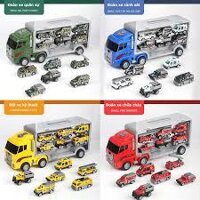 Đồ Chơi Gara Ô Tô Di Động, Set Xe Tải Nhiều Ngăn 6 Trong 1 Gồm Bộ Xe Cứu Hoả,Cảnh Sát,Quân Sự, Truck