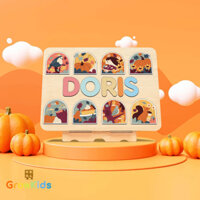 Đồ chơi ghép hình khối chủ đề mùa thu, được cá nhân hoá theo tên bé, đồ chơi thông minh Growkids