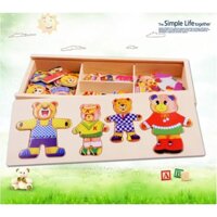Đồ Chơi Ghép Hình Trang Phục , Biểu Cảm Gia Đình (Nhà Gấu , Nhà Thỏ)