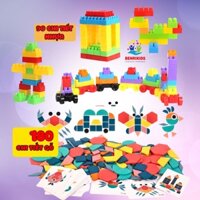 Đồ Chơi Ghép Hình Tư Duy Theo Thẻ Mẫu Pattern Block