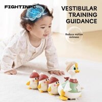 Đồ chơi gia đình vịt FIGHTINPC, Đồ chơi bò xoay âm nhạc phát sáng, Đồ chơi bò con ngỗng ABS bụng cho bé