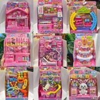 Đồ chơi giả vờ cho trẻ em, bộ đồ chơi mô phỏng nhà mini, bánh kem, công cụ kỹ thuật