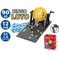 Đồ chơi giải trí Bingo, bộ đồ chơi lô tô, vòng quay lô tô, lồng quay lô tô 90 số 48 tờ thú vị