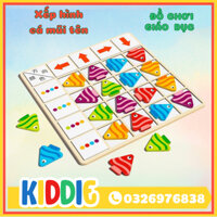 [Đồ chơi giáo dục] Bảng xếp hình mũi tên con cá bằng gỗ, đồ chơi montessori