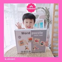 Đồ chơi giáo dục bộ xếp hình 96 que gỗ học tiếng Anh đồ chơi montessori xếp hình que bằng gỗ KABAKO KBK021.