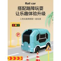 Đồ chơi giáo dục cho trẻ em, ô tô đường đua DIY, lắp ráp câu đố, ô tô trượt đường tự động, ô tô điện cho bé trai và bé gái