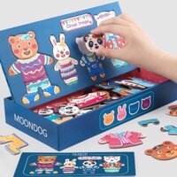 Đồ chơi giáo dục ghép hình thay quần áo cho gia đình Thỏ & Gấu – nhận thức sớm montessori cho trẻ